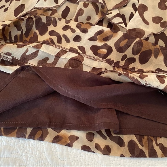 Willi Smith Ruffle Front Leopard Halter Top - L - Picture 14 of 15